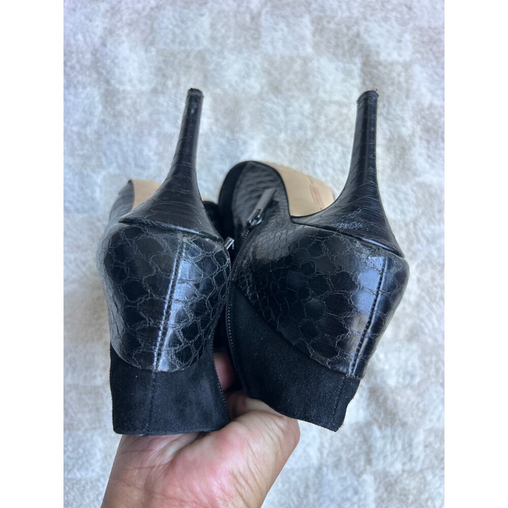 Vince Camuto Suede & Snake Print Kasi Bootie Heels - Picture 5 of 10